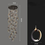 Crystal Chandelier Stair Pendant, Modern Living Room Lighting, Interior Home Decoration