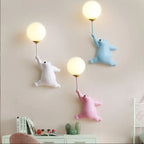 Polar Bear LED Sconce: Creative Wall Lighting for Family Theme Hotel Kid Children Bedroom