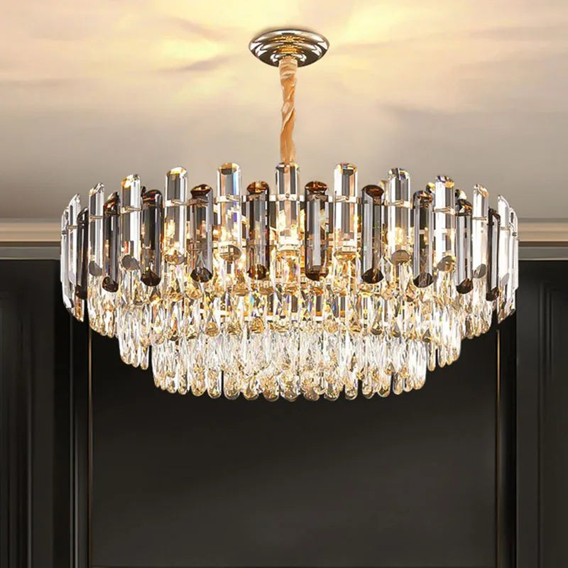 Luxury Crystal Chandelier: Modern Living Room & Dining Room LED Lighting