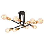 Nordic Minimalist LED Ceiling Chandelier Black Gold for Living Rooms Bedrooms