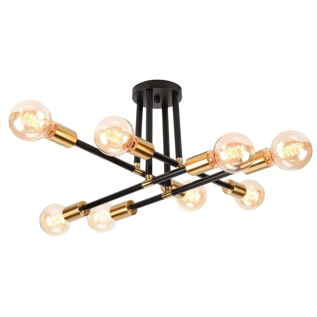 Nordic Minimalist LED Ceiling Chandelier Black Gold for Living Rooms Bedrooms