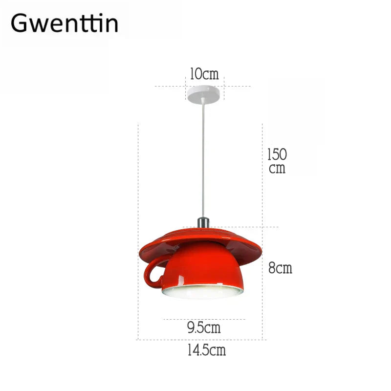 Ceramic Cup Pendant Lights Ceiling Chandeliers Modern Hanging Lamp