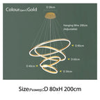 Sophisticated Duplex Living Room Chandelier & LED Circles Lighting Fixtures