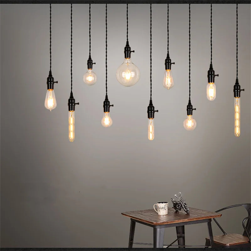 Art Deco Pendant Light with Switch - LED Bulb & Elegant Design for Indoor Decor