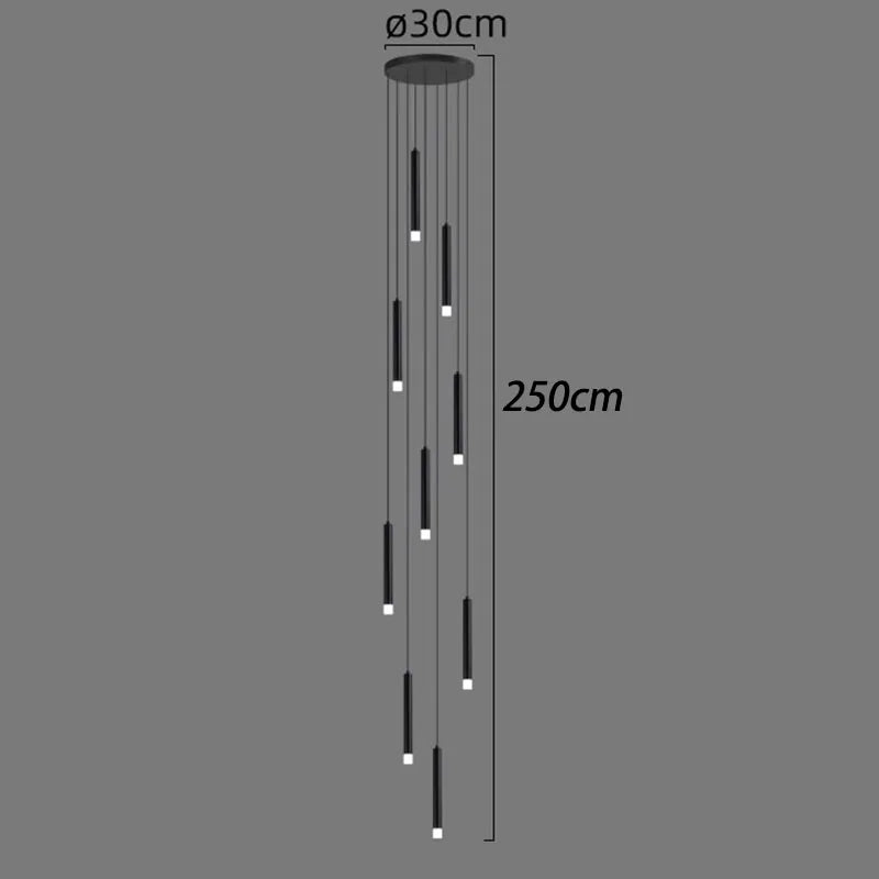 LED Staircase Chandeliers: Modern Pendant Light Lamps for Living Room Decor