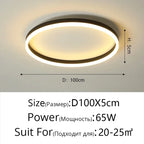 Modern Round Bedroom LED Ceiling Light for Living Room Study, Home Decor Lighting