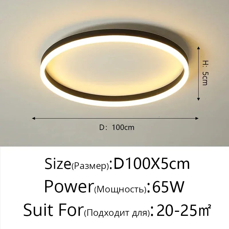 Modern Round Bedroom LED Ceiling Light for Living Room Study, Home Decor Lighting