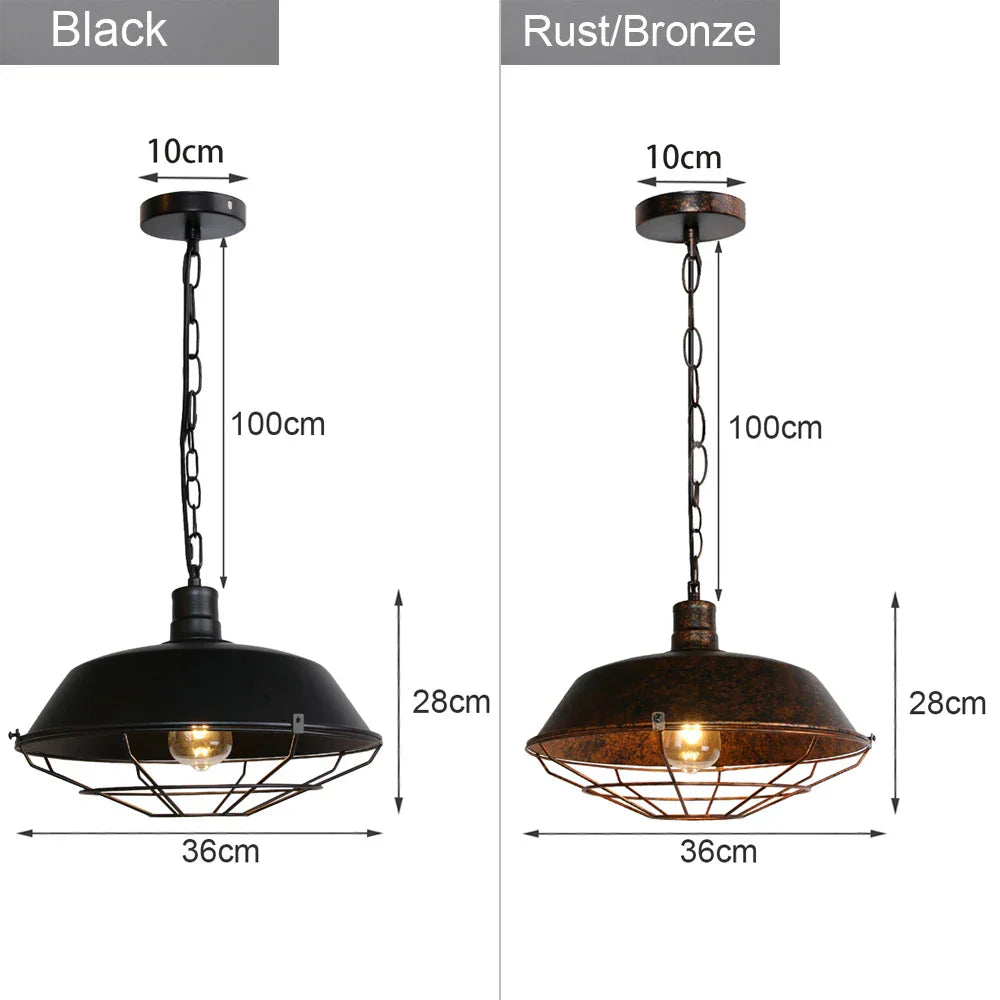 Industrial Loft Chandelier Pendant Lamp LED Edison Vintage Hanging Light