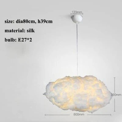 LED Cloud Chandelier: Floating Cotton Cloud Pendant Lamp for Nursery, Living Room, Kids Room