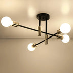 Industrial Chandelier: Modern Wrought Iron LED Ceiling Lamp for Home Decor