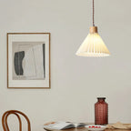 Pleated Pendant Lights: Nordic E27 Base Chandelier for Dining Room, Kitchen Island Lighting