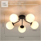 Glass Ball Ceiling Chandelier Pendant Lamp for Modern Living Bedroom