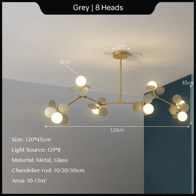 Modern Glass Ball Chandelier for Kids Room, Living Room Decor