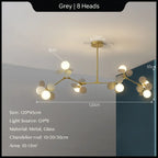 Modern Glass Ball Chandelier for Kids Room, Living Room Decor