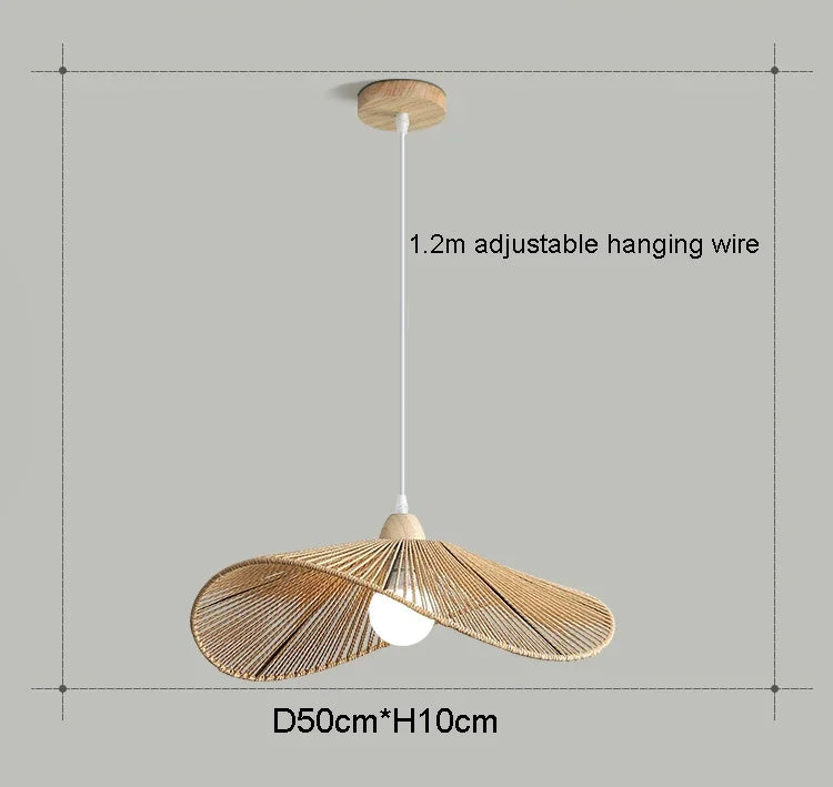 Rattan Wabi Sabi Pendant Lights for Home Decor and Bedroom Chandelier