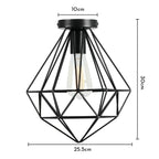 Industrial LED Ceiling Light: Modern Retro Loft Plafonniers for Living Room Kitchen Cage Home Decor