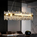 Smoke Grey Crystal LED Chandelier for Home Decor in Living Dining Bedroom