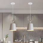 White Industrial LED E27 Pendant Light for Modern Home Kitchen Decor