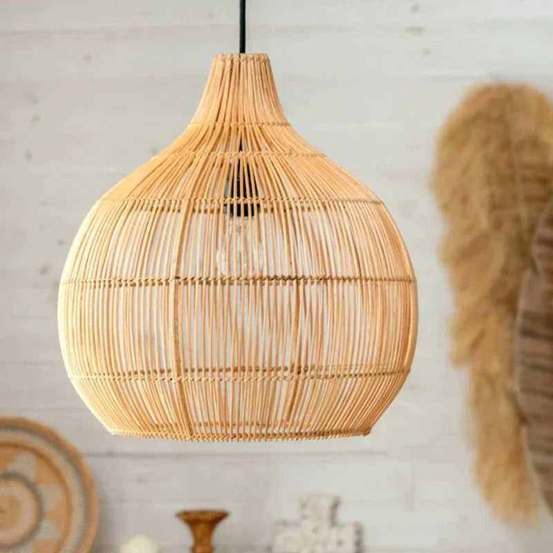 Rattan Weave Chandelier | Handmade Nordic Pastoral Style LED Decor Light
