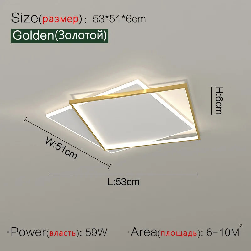 Square Minimalist Ultra-Thin Ceiling Lamp for Bedroom Living Room Modern Nordic Lighting