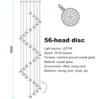 Crystal Ceiling Chandelier for Staircase & Hallway, Elegant Long Cable Pendant Light