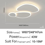 Modern Dimmable LED Ceiling Chandelier for Home Living Bedroom Study Room