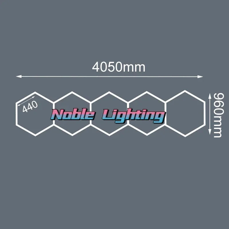 Hexagon LED Garage Ceiling Light for Auto Body Repair Workshop