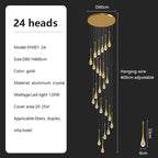 Crystal Chandelier: Modern LED Pendant Light for Villa Living Room and Attic