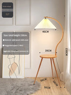 Nordic Wooden LED Corner Floor Lamp for Bedroom and Living Room