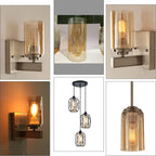 Tea Color Glass Lamp Shade for Chandelier, D10xH20cm, Cylinder Shape