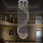 Spiral LED Crystal Chandelier: Modern Luxury Hanging Interior Lamp for Ladder Corridor