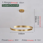Round Ring LED Chandelier for Dining Room Bedroom Living Room Modern Nordic Decor