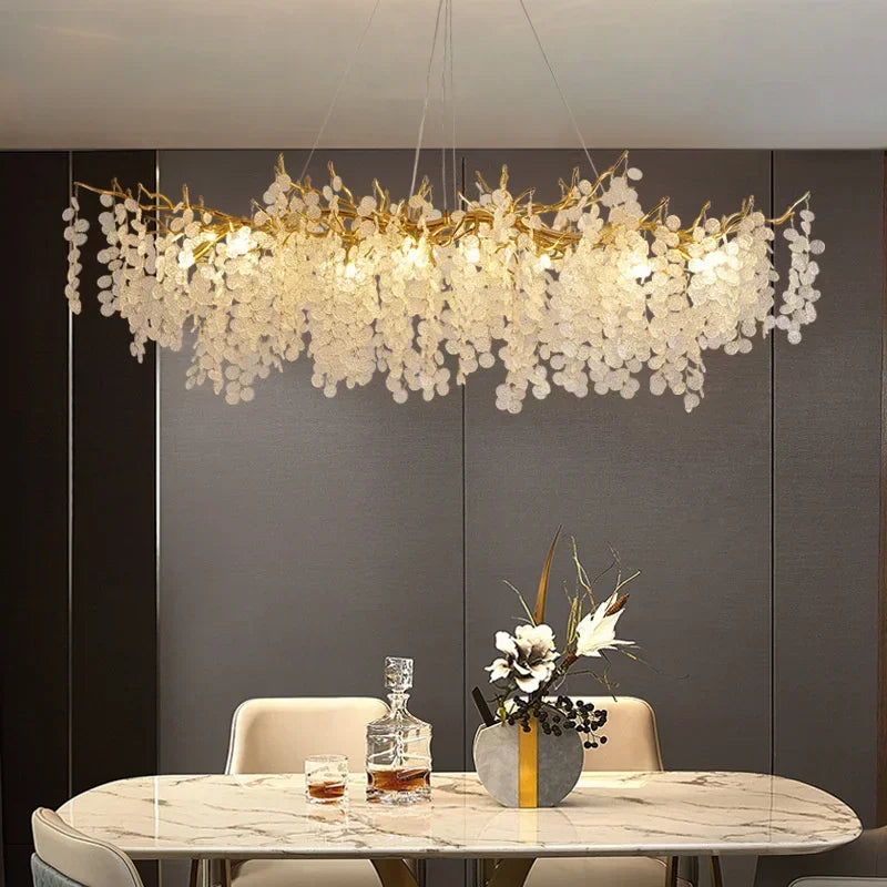 Gold Chandelier Glass Pendant Lamp for Home Decor - Modern Luxury Lighting