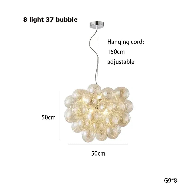 Modern Colour Bubble Chandelier for Living Room Bedroom Decor, Industrial Pendant Lighting