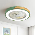 Wood Ceiling Fan Light Remote Control Dimmable LED Indoor Kids Light