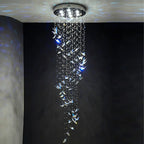 Modern Crystal Chandelier Staircase Lighting for Living Room, Hotel Lobby Decoration