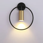 Brass Gold Ring Adjustable LED Wall Sconce Light for Home Hotel Corridor