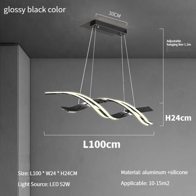 Modern Gold Dimmable LED Pendant Chandelier for Dining Room Kitchen Island