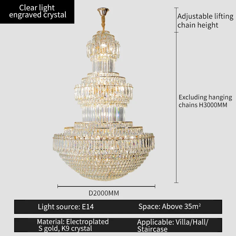 Crystal Chandelier: Elegant Lighting for Home, Villa, Hotel Lobby