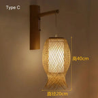 Bamboo Wall Lights: Retro Hand-woven Luminaire for Bedroom, Corridor, Hotel, Restaurant Decor