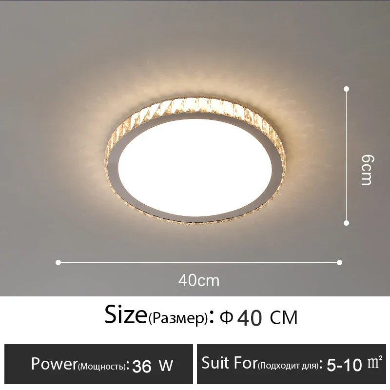 Crystal LED Ceiling Lamp: Luxury Golden Glossy Lighting Fixture for Living Room