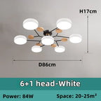Nordic Wooden Chandelier LED Ceiling Light for Living Room, Bedroom, Kitchen, and Dining Room