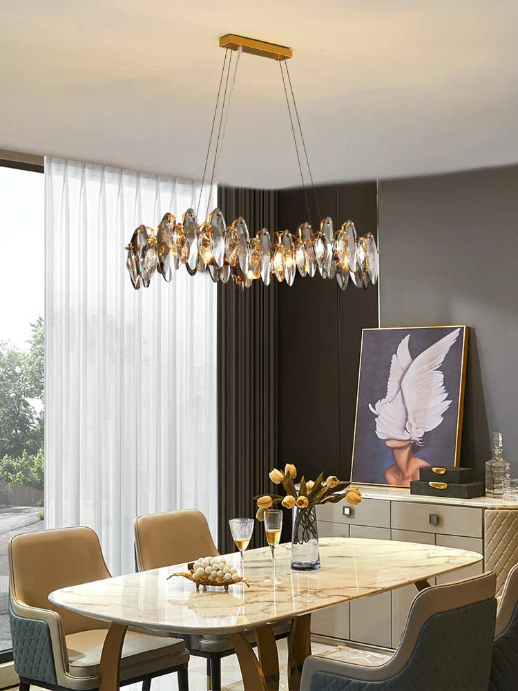 Crystal Chandelier: Elegant Ceiling Hanging Light for Living Room & Dining Table