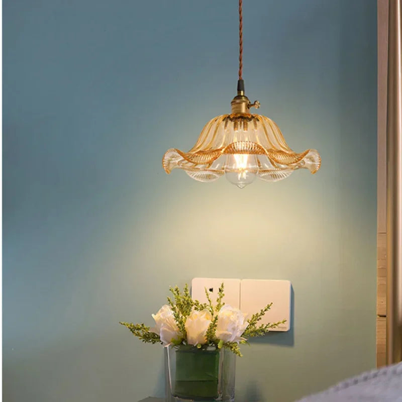 Glass Pendant Lights: Vintage LED Indoor Lighting for Home, Living Room, and Cafe.