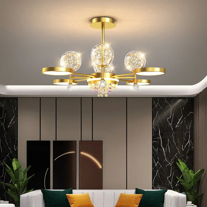 Nordic Glass Ball LED Ceiling Light for Bedroom Living Room Decoration Indoor Lighting