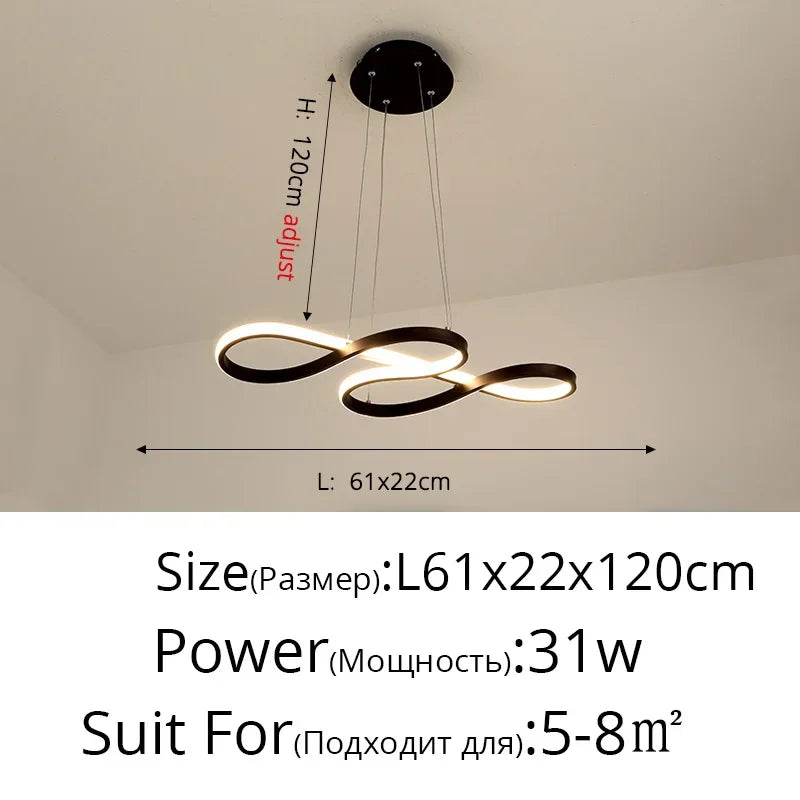 Nordic LED Chandelier for Dining Room, Living Room, Bedroom, Kitchen, and Bar