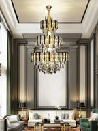 Crystal Hollow Villa Chandelier: Modern Luxury Pendant Light for Living Room and Hotel Lobby
