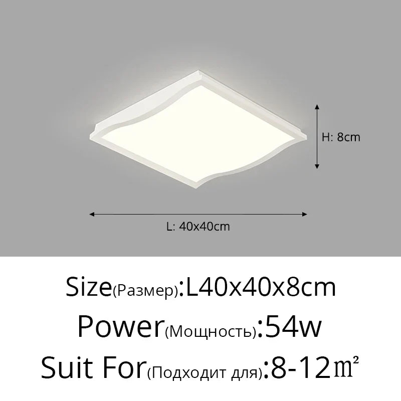 Minimalist LED Ceiling Light in Black & White for Living, Dining, Bedroom & Kitchen