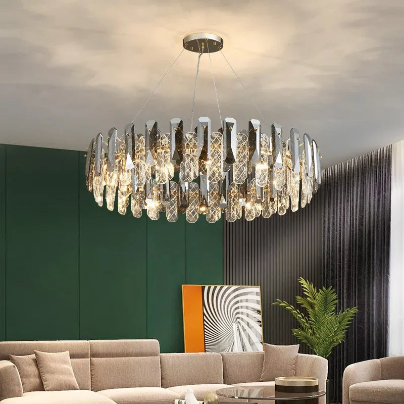 Crystal LED Chandelier: Modern Luxury Room Decor Pendant Light for Home, Bedroom, Restaurant & Ceiling