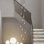 LED Rain Drop Chandelier Staircase Pendant Light - Nordic Design Island Hanging Lamp